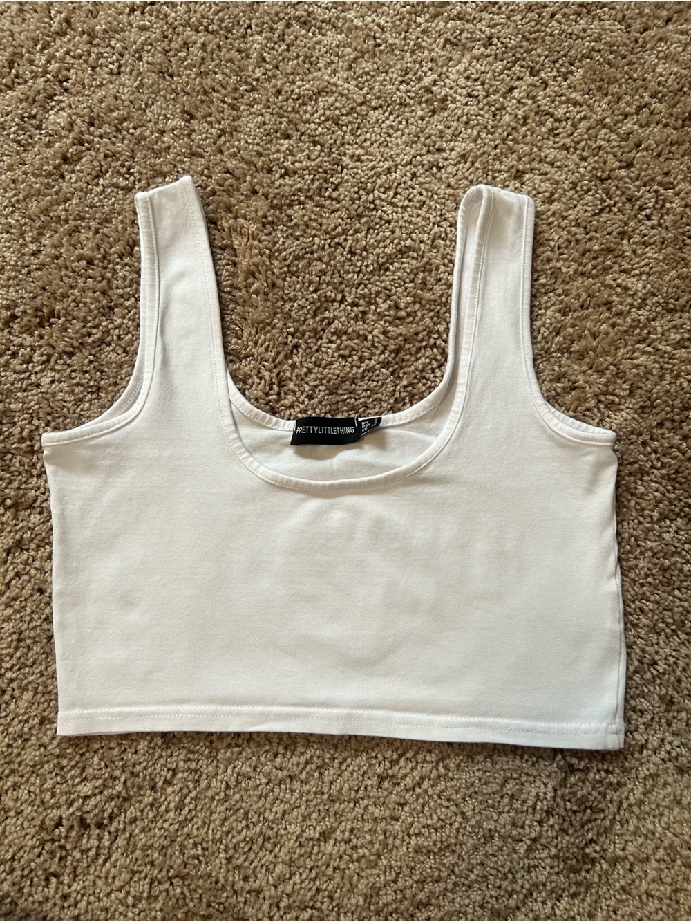 White Square Neck Crop Top